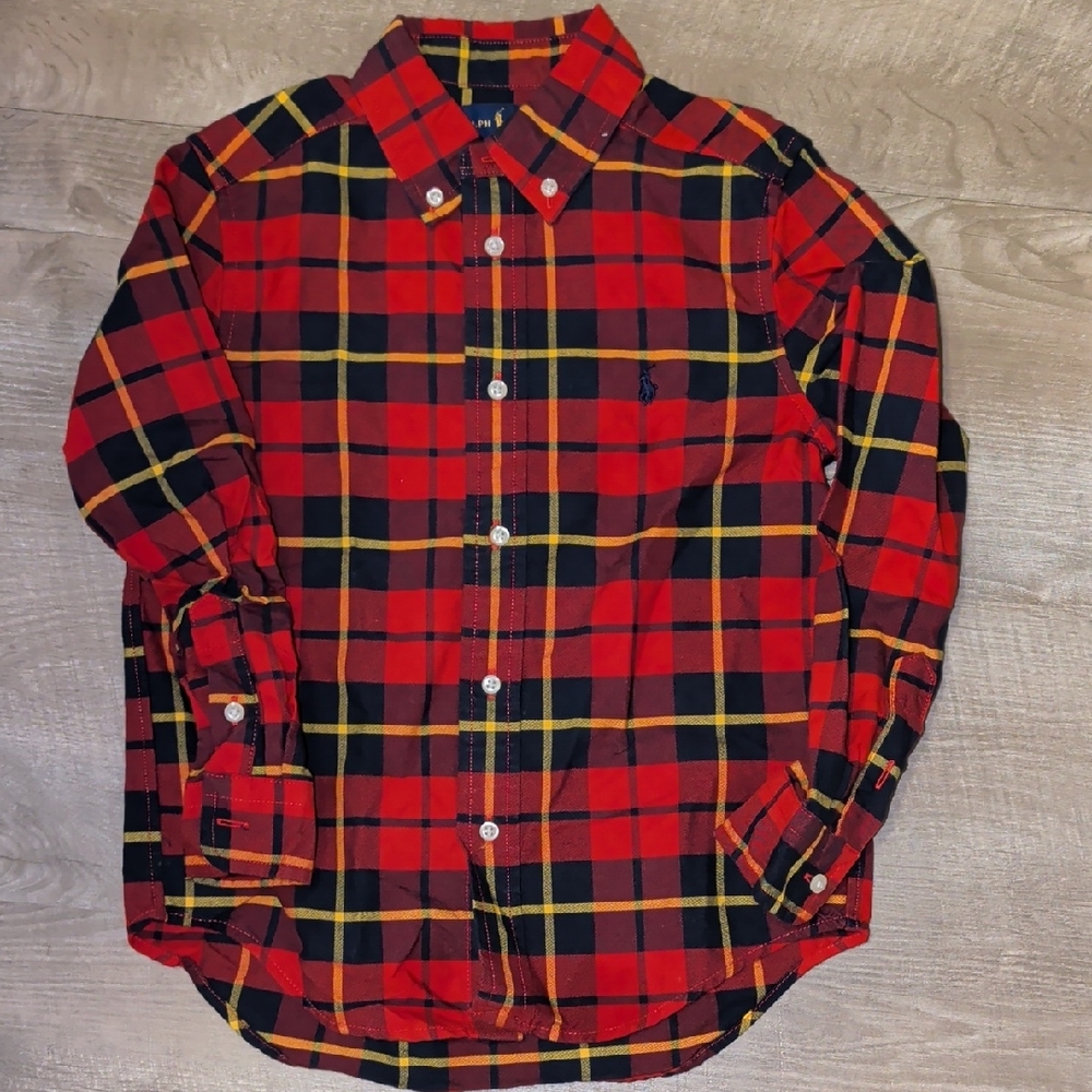 Ralph Lauren Blue Label Red Plaid Kids Button Down Shirt